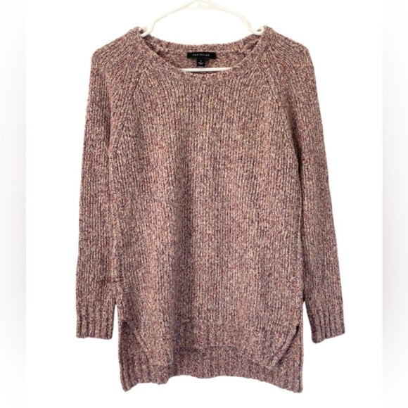 Ann Taylor Size M Minimalist Neutral Knit Crewneck Sweater Cotton/Wool Blend EUC - Picture 1 of 9